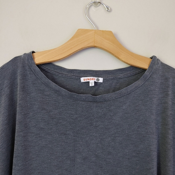 Sundry Ruffle Sleeve Tee Boxy Short Sleeve Top Pima Cotton Size Large - Picture 7 of 15